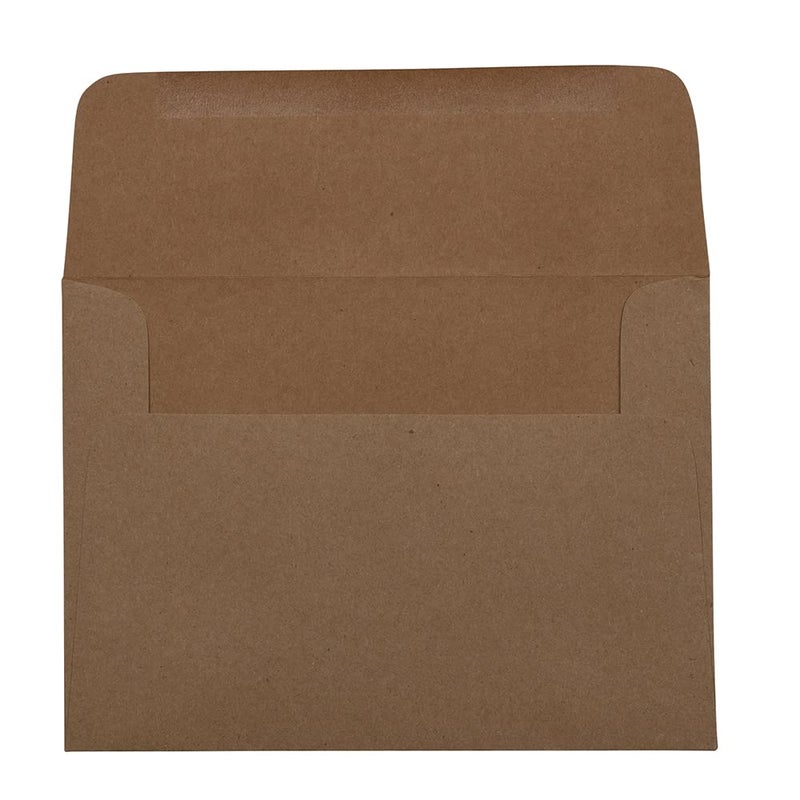 JAM PAPER A7 Premium Invitation Envelopes - 5 1/4 x 7 1/4 - Brown Kraft Paper Bag - 100/Pack - Image 2